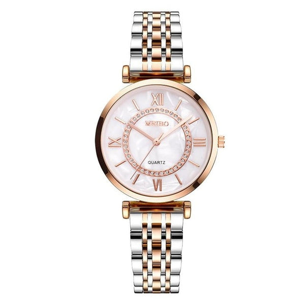 Wristwatches Stainless Steel Silver Mesh Strap Female Quartz Watch