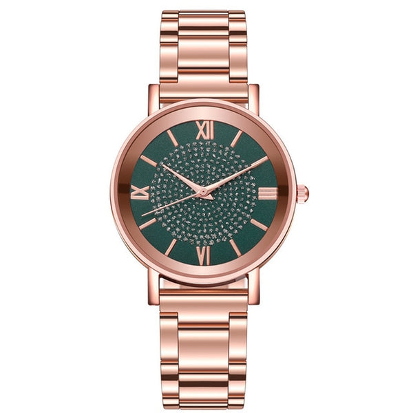 Diamond Rose Gold Ladies Wrist Watches