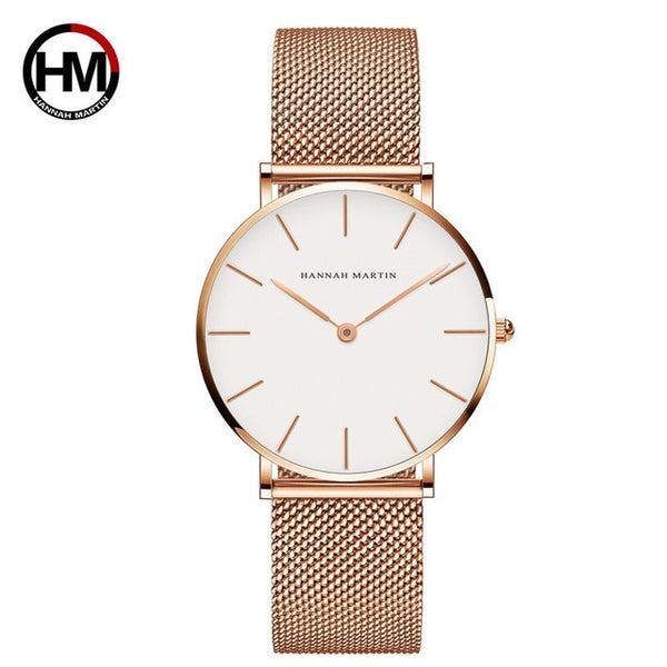 Japan Quartz Movement High Quality 36mm hannah Martin Women Stainless Watch