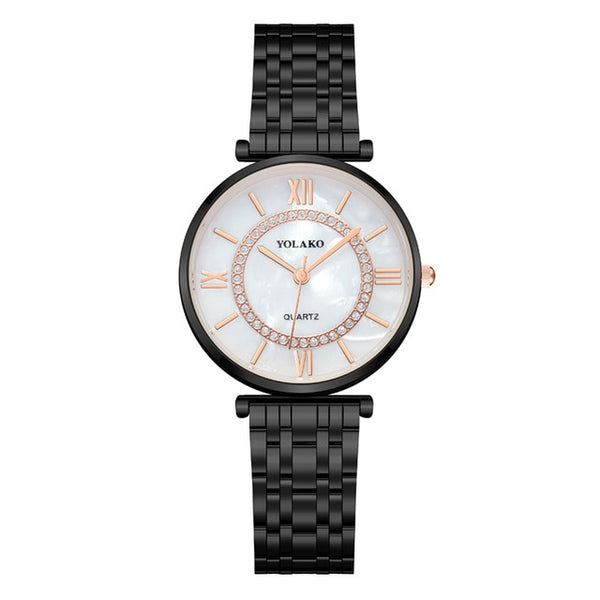 Wristwatches Stainless Steel Silver Mesh Strap Female Quartz Watch