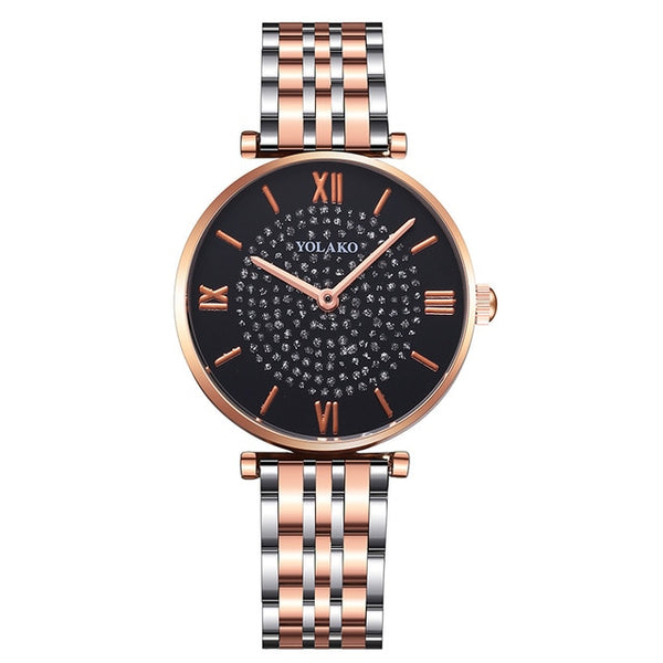 Wristwatches Stainless Steel Silver Mesh Strap Female Quartz Watch