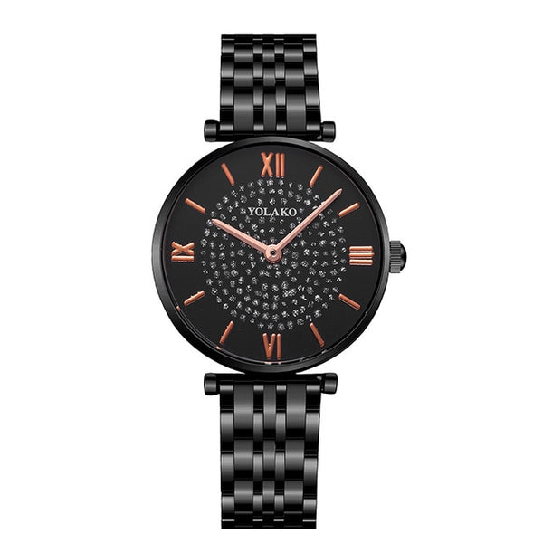 Wristwatches Stainless Steel Silver Mesh Strap Female Quartz Watch