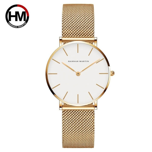 Japan Quartz Movement High Quality 36mm hannah Martin Women Stainless Watch