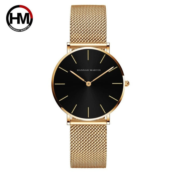 Japan Quartz Movement High Quality 36mm hannah Martin Women Stainless Watch