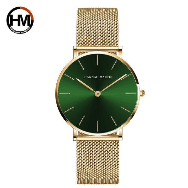 Japan Quartz Movement High Quality 36mm hannah Martin Women Stainless Watch